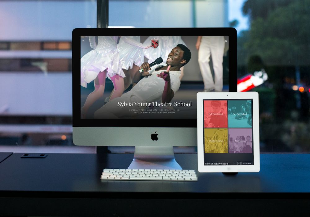 Sylvia Young Theatre School on screen and tablet
